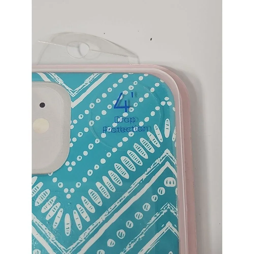 onn. iPhone Phone Case 12 /‎ 12 Pro Durable Gel Aztec Print Cellphone Protector